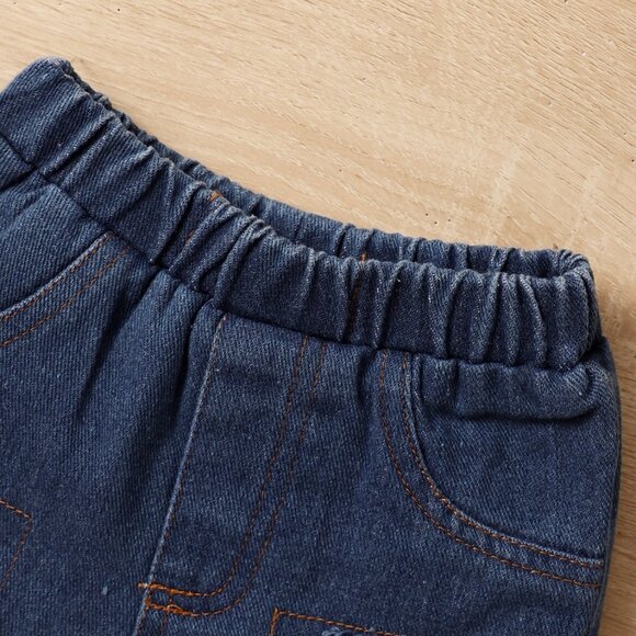 2T 3T Baby Girl Sunflower Outfit Set | Ruffle Sleeve Top + Denim (9-12M, 2T, 3T) - Picture 7 of 10